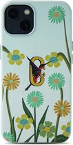 iPhone 15 hoesje - magsafe hoesje / Starcase Starling - Bloemen - Flower / iPhone hoesje met Magsafe - Kunstleer