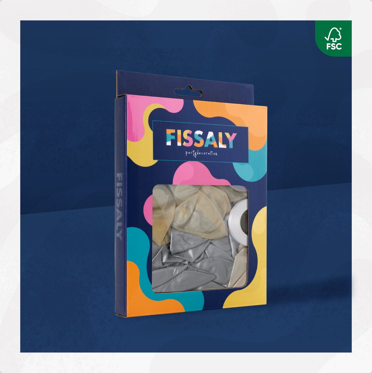 Fissaly 40 stuks Zilver, Wit & Zilveren Papieren Confetti Helium Latex Ballonnen met Accessoires – Metallic Chrome - Decoratie — afbeelding 9