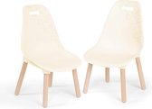 2st Ivoor Set van 2 kindermeubels: kinderstoelpoten - stabiele, stijlvolle stoelen in crèmewit en hout voor kinderen vanaf 3 jaar, PVC-vrij, kunststof