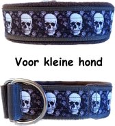 Sliphalsband - Grijs - Maat XS - Anti trek halsband - Halsband - Hondenhalsband - Skull - Doodshoofd - Day of the dead