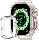 Hoesje Geschikt voor Apple Watch Ultra 2 Hoes Siliconen Case Cover - Hoes Geschikt voor Apple Watch Ultra 2 (49 mm) Hoesje - Transparant