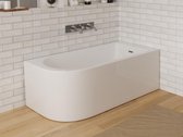 Shower & Design Hoekbad - 201 liter - 150 x 75 x 58 cm - Wit - Rechtse hoek - ANIKA L 150 cm x H 58 cm x D 75 cm