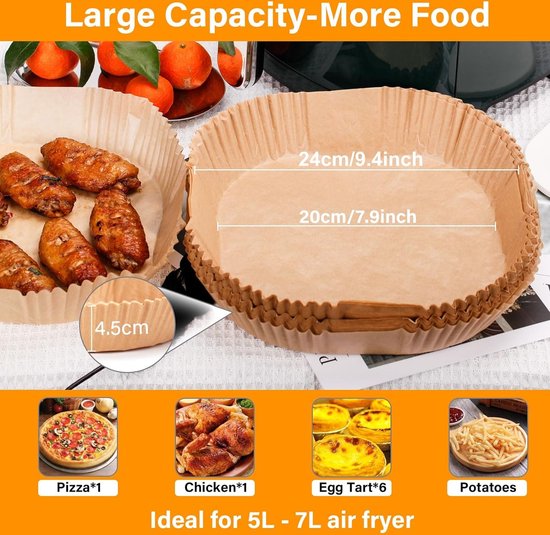 Papier sulfurisé Airfryer, Papier sulfurisé antiadhésif jetable