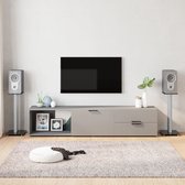 The Living Store speakerstands - vrijstaande geluidssysteem luidsprekerstandaards - 30 x 25 x 65 cm - aluminium en gehard glas