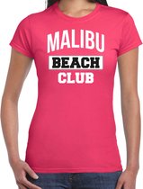 Bellatio Decorations zomer t-shirt voor dames - Malibu Beach Club - tropisch thema feest - roze XXL