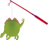 Lampionstokje 40 cm - met dinosaurus lampion - groen - D25 cm - Sint Maarten