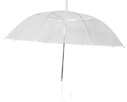 Chaks Bruidsparaplu/trouwparaplu - transparant - wit - polyester - D81 cm