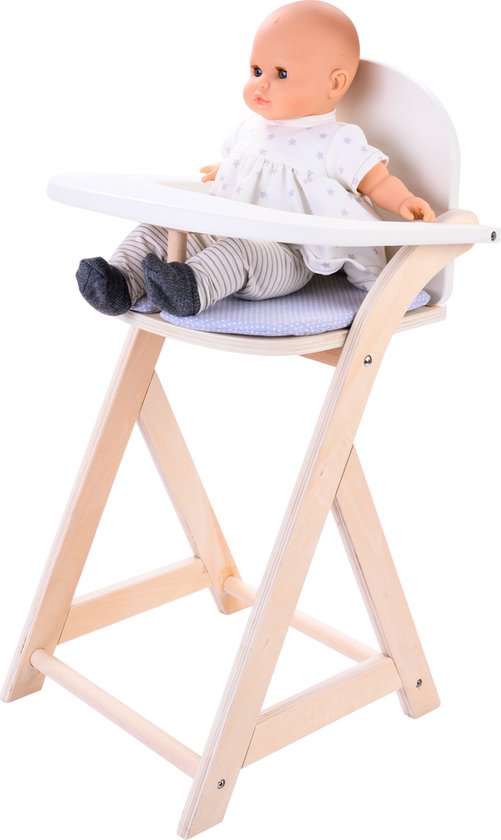 Poppenstoel – grijs/wit