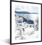 FrameYourWall® - Cadre photo avec affiche 60x80 - Plage - Blauw - Architecture - Été - Cadre photo en bois - Cadres et cadres - Cadre photo en bois - Cadre à langer pour affiche murale - Cadre Picture et photo - Cadre affiche - Porte photo