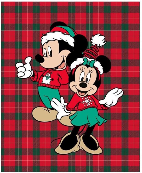 Plaid polaire Disney Minnie & Mickey Mouse , Noël - 130 x 160 cm