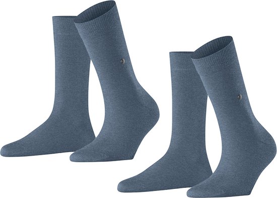 Burlington Everyday SO 2-Pack one size, cadeau geschenkset Katoen sokken dames blauw - Maat 36-41