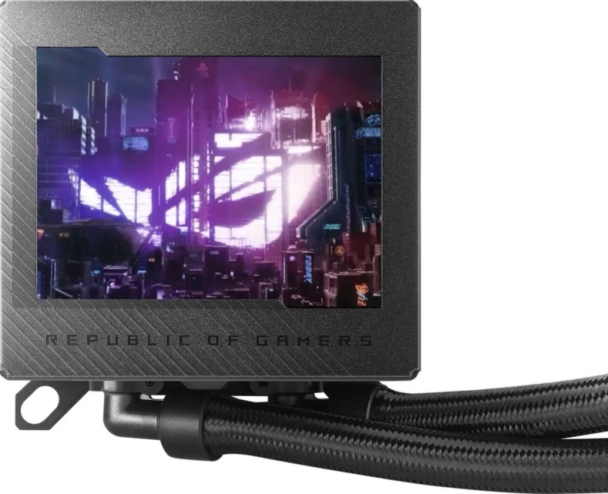 Asus ROG RYUJIN III 240 - Vloeistofkoelsysteem processor - afmeting radiator: 240 mm - (voor: Intel LGA 115X 1700 - AMD AM5 AM4) - 3.5" LCD Display - 2x 120 mm Fans - zwart