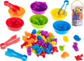Playos® - Tellen en Sorteren - Voertuigen - Montessori Speelgoed - Cognitief - Tel- en Sorteerset - Kleuren - Vormen - Figuren - Educatief Speelgoed - Sensorisch en Motorisch Speelgoed