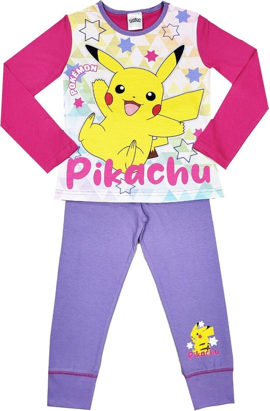Pokémon pyjama - roze / paars - Pokemon Pikachu meisjes pyama - maat 146/152