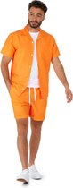 OppoSuits The Orange - Set d'été pour hommes - Contient une chemise et un Shorts - Tenue de Festival - Oranje - Taille : S