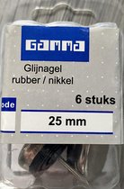 Gamma Glijnagel Rubber/Nikkel 6 stuks 25mm