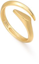 Ania Haie AH R049-01G Tough Love Dames Ring - Minimalistische ring - Sieraad - Zilver - Goudkleurig - 925 Zilver - 3 mm breed