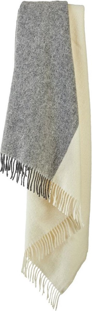 Tweedmill Plaid Moorland Donker Grijs Beige (Charcoal and Creame) - 150x183 - Nieuw Wol - Tweedmill UK