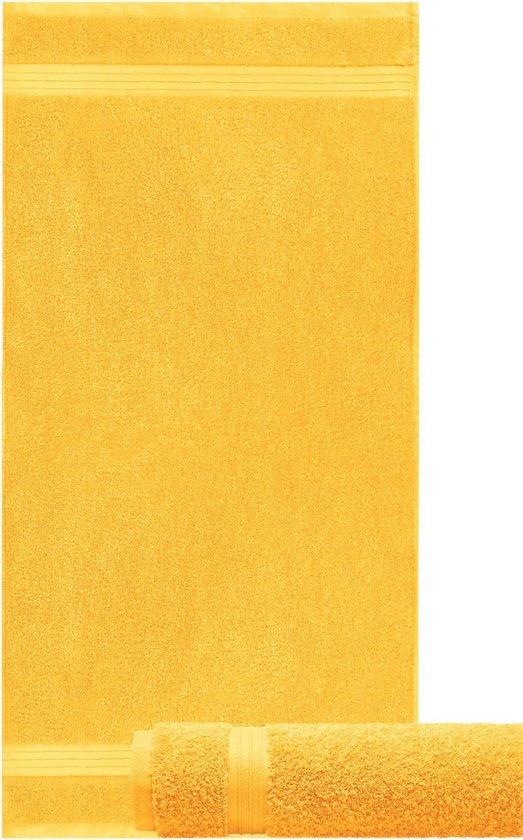 Lashuma handdoeken geel badstof serie: Linz, set van 2 handdoeken, handdoeken badstof 50x100 cm