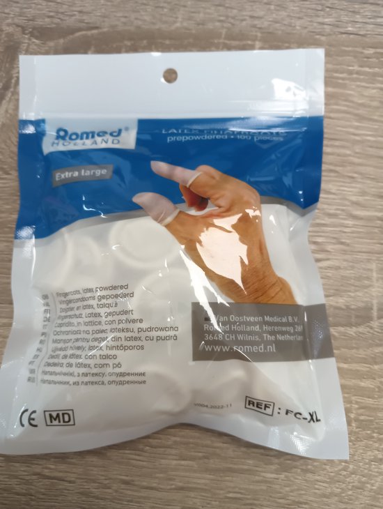 Romed Vingercondooms Latex XL 100 stuks