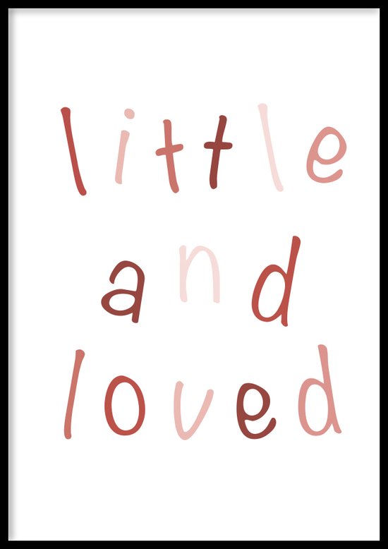 Poster Little and loved rood - Kinderkamer poster - Babykamer poster - Kinderkamer decoratie - 50x70 cm - WALLLL