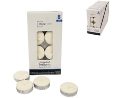 Mainstays - Theelichten - waxinelichtjes - wit - ivoorkleur - 8 stuks