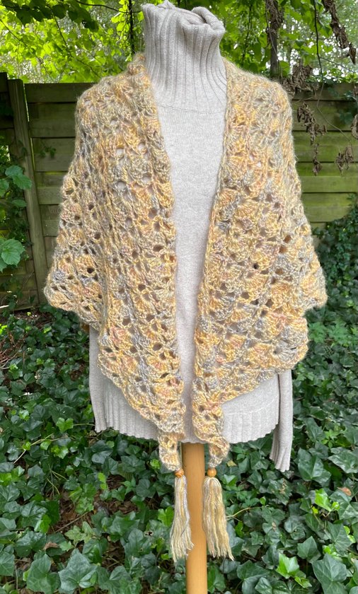 SJAAL/OMSLAGDOEK SOFT YELLOW - HANDMADE - KANT&KLAAR!