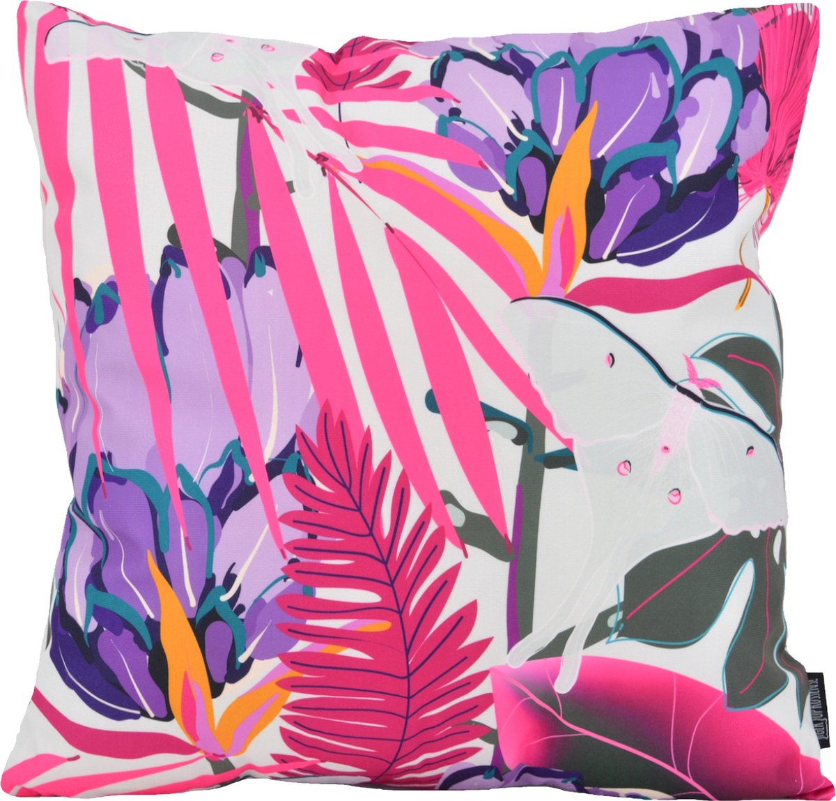 Gek op Kussens! Nayara Leaves Kussenhoes | Katoen/Polyester | 45 x 45 cm Roze