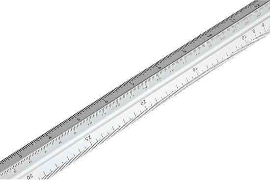 Hofftech Aluminium Driekantige Schaallat - Voor de ultieme precisie in metingen en tekeningen! - Hofftech