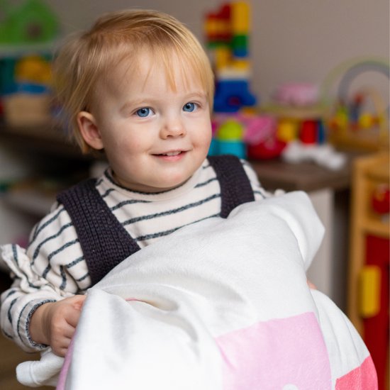Flouer Mijlpaaldeken Hinkelbaan - Milestone deken - Kraamcadeau meisje - Mijlpaaldeken baby - Babyshower meisje - Cadeau baby meisje - Kraamcadeautjes - Mijlpaal deken - Milestone blanket - Babyshower cadeau van FLO — afbeelding 4