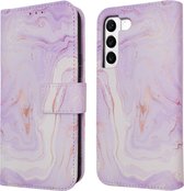 iMoshion Hoesje Geschikt voor Samsung Galaxy S22 Hoesje Met Pasjeshouder - iMoshion Design Bookcase smartphone - Paars / Purple Marble