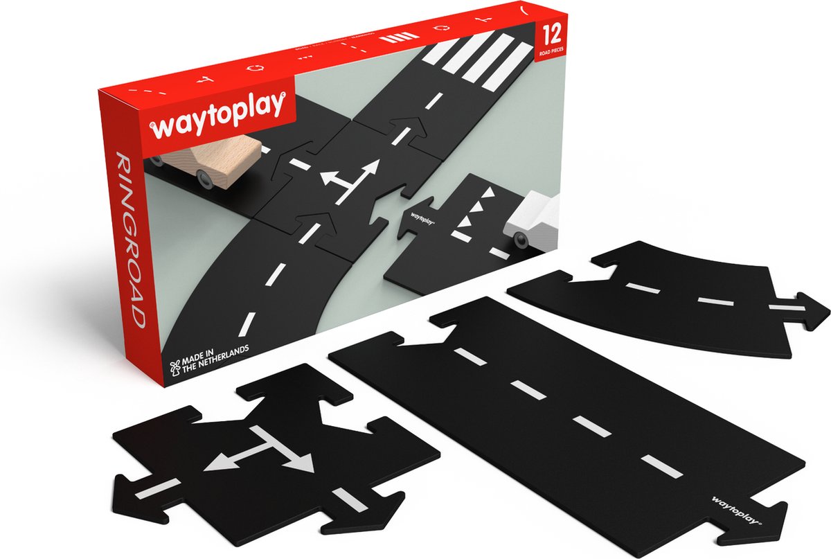 Waytoplay flexibele autobaan - ringroad 12 delig - Kruimel