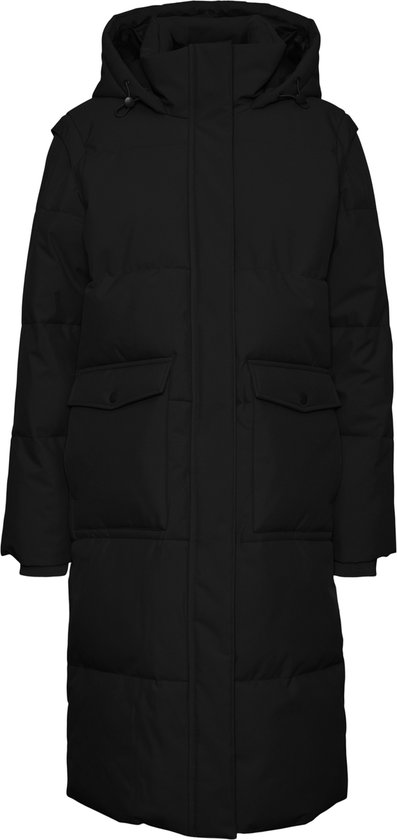 Vero Moda belted maxi tailored coat in black