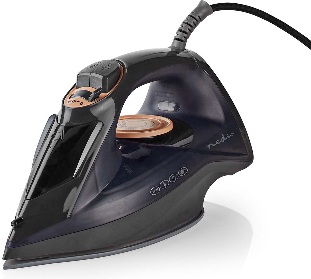 Nedis Stoomstrijkijzer - 2200 W - 25 g/m - Stoomstoot - Keramiek - 0.26 l