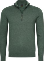 Mario Russo Half Zip Sweater - Trui Heren - Sweater Heren - Coltrui Heren - XXL - Eend Groen