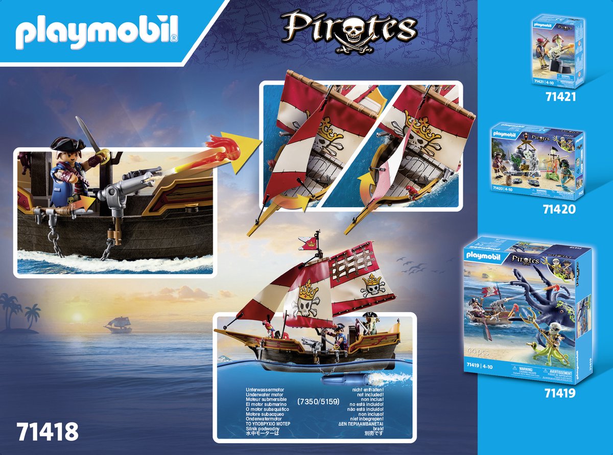 Playmobil Pirates - Bataille contre la pieuvre géante - 71419