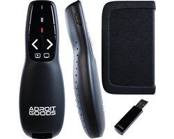 AdroitGoods Draadloze usb presenter met pointer - Presenteren - Met Laser - Powerpoint presentatie klikker incl. Opberghoes