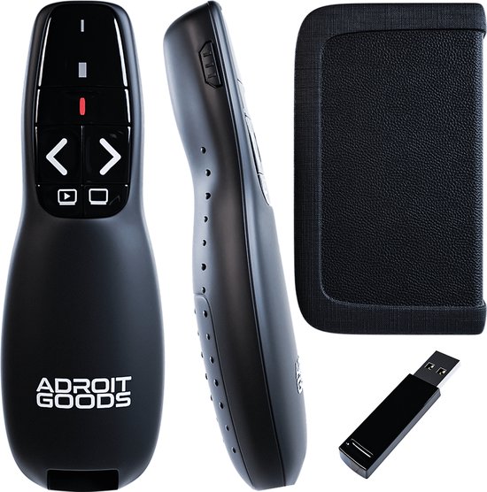 Foto: Nuvance presentatie klikker draadloze presenter voor presentatie usb pointer afstandsbediening met laser zwart