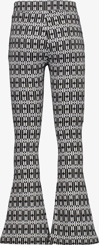 MyWay meisjes flared broek met print zwart/wit - Maat 146/152