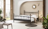 Bed Box Wonen - Camilla metalen bed - Zwart/Zilver - 180x220