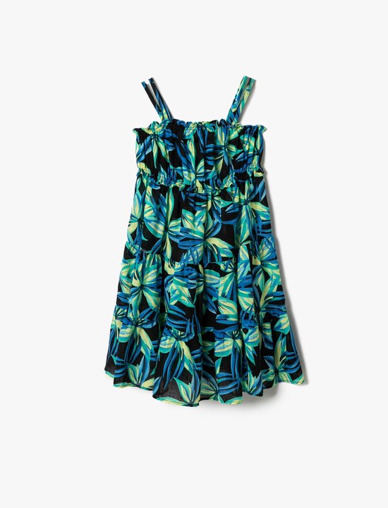 Dames Zomerjurk Boho Korte Mouw Maxi Jurken Gesmokte Strandjurk Lange Bloemenjurk Ruffle Volant Jurk Casual Jurk Rood XL