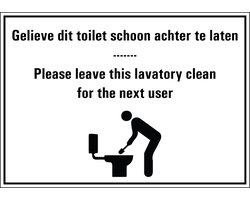 Laat het toilet schoon achter tekststicker 148 x 210 mm