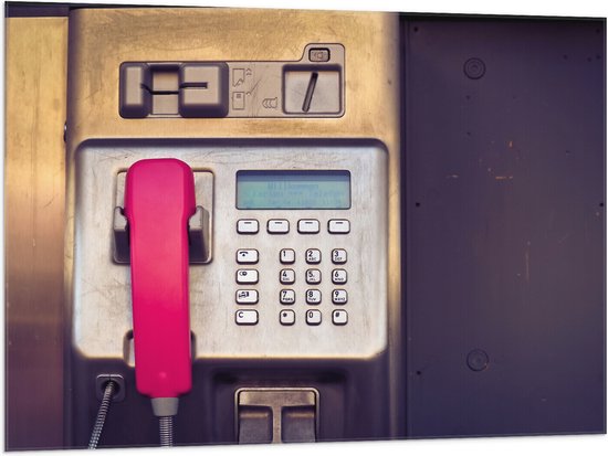 Vlag - Telefoon - Telefooncel - Toetsen - Vintage - 100x75 cm Foto op Polyester Vlag