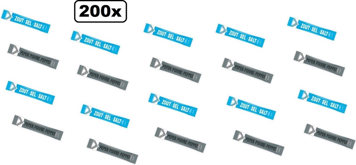 200x Zout en peper sticks - restaurant festival food snacks eten salt and pepper
