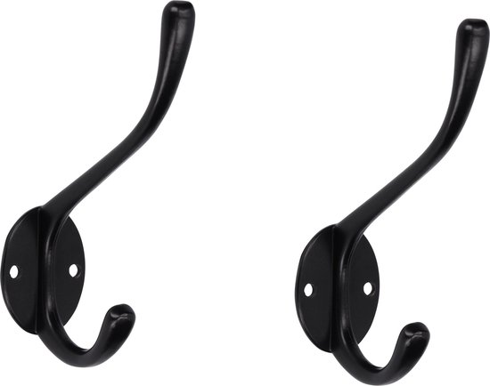 1x patères / patères de Luxe - métal noir mat - 12,5 x 8,5 cm - porte-manteau - patères en métal / crochets de penderie