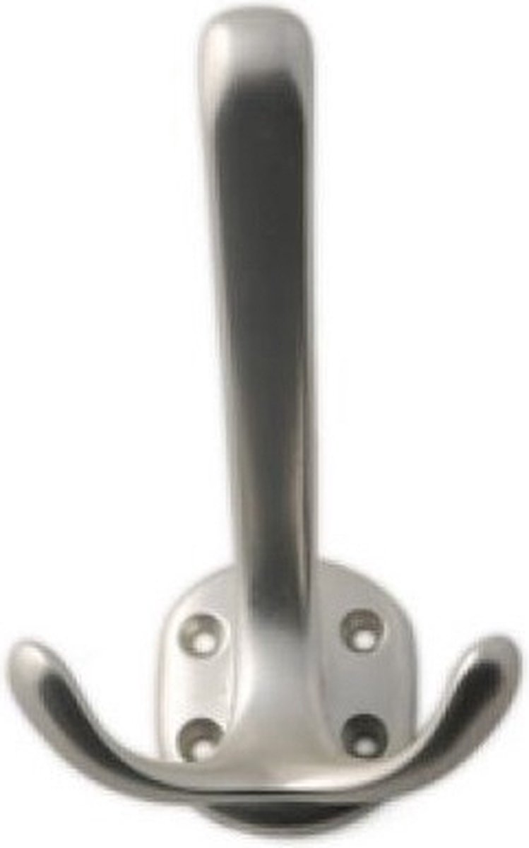 Siro kapstokhaken - dubbele haak - aluminium - 11cm - wandhaak - jashaak