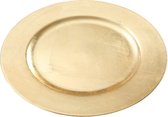 Kaarsenbord - goud - rond - D33 cm - kunststof - onderbord/plateau voor kaarsen
