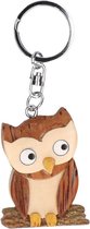 Porte-clés animal hibou en bois - Porte-clés animaux hiboux - Jouets pour enfants