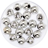120x stuks sieraden maken glans deco kralen in het zilver van 8 mm - Kunststof reigkralen voor armbandjes/kettingen