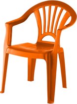 Oranje stoeltje voor kinderen 51 cm - Tuinmeubelen - Kunststof binnen/buitenstoelen voor kinderen